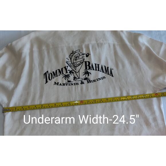 Tommy Bahama Silk Shirt Men's L Embroidered Button Up Hawaiian Martinis Bikinis - Picture 16 of 16
